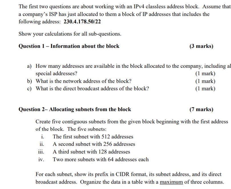 Solved The first two questions are about working with an | Chegg.com