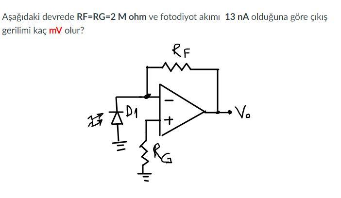 Solved If Rf=rg=2 M Ohms And The Photodiode Current Is 13 Na 