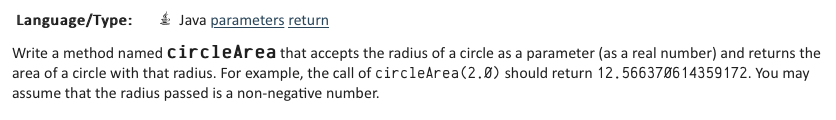 Solved Language/Type: Java parameters return Write a method | Chegg.com