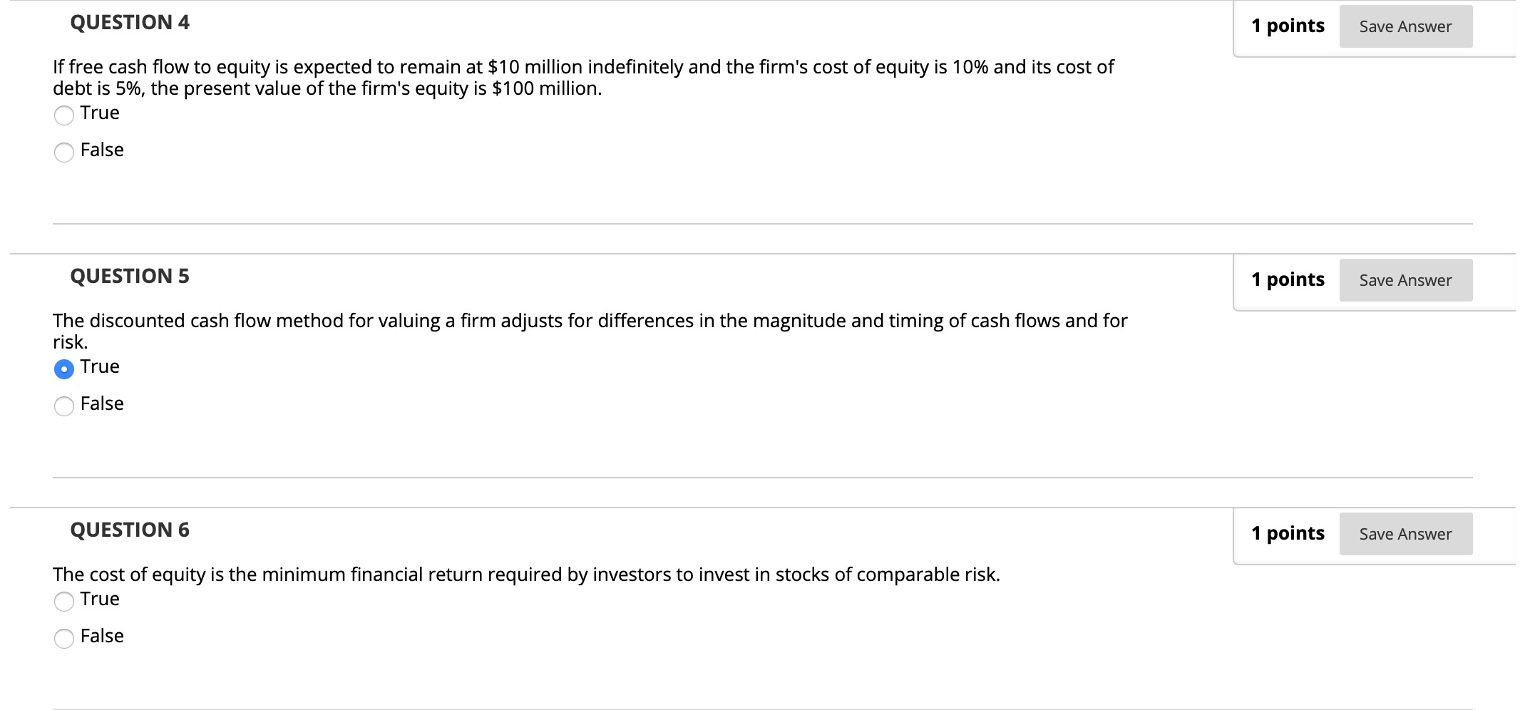 Solved QUESTION 4 1 points Save Answer If free cash flow to | Chegg.com