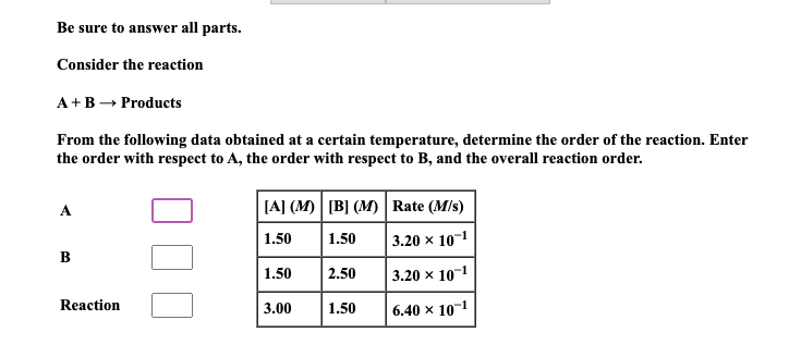 Solved Be Sure To Answer All Parts. Consider The Reaction | Chegg.com