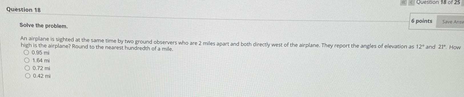 Solved Question 18 Question 18 of 25 6 points Save Answ | Chegg.com