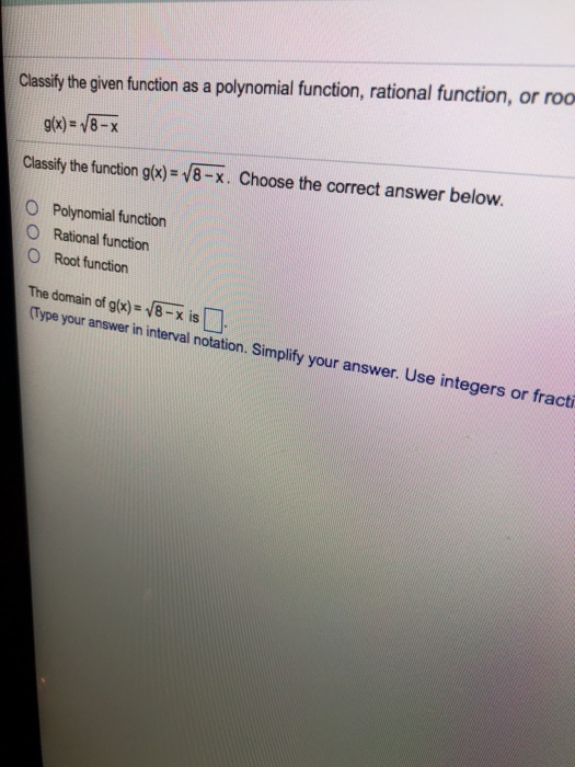 Solved Classify the given function as a polynomial function, | Chegg.com