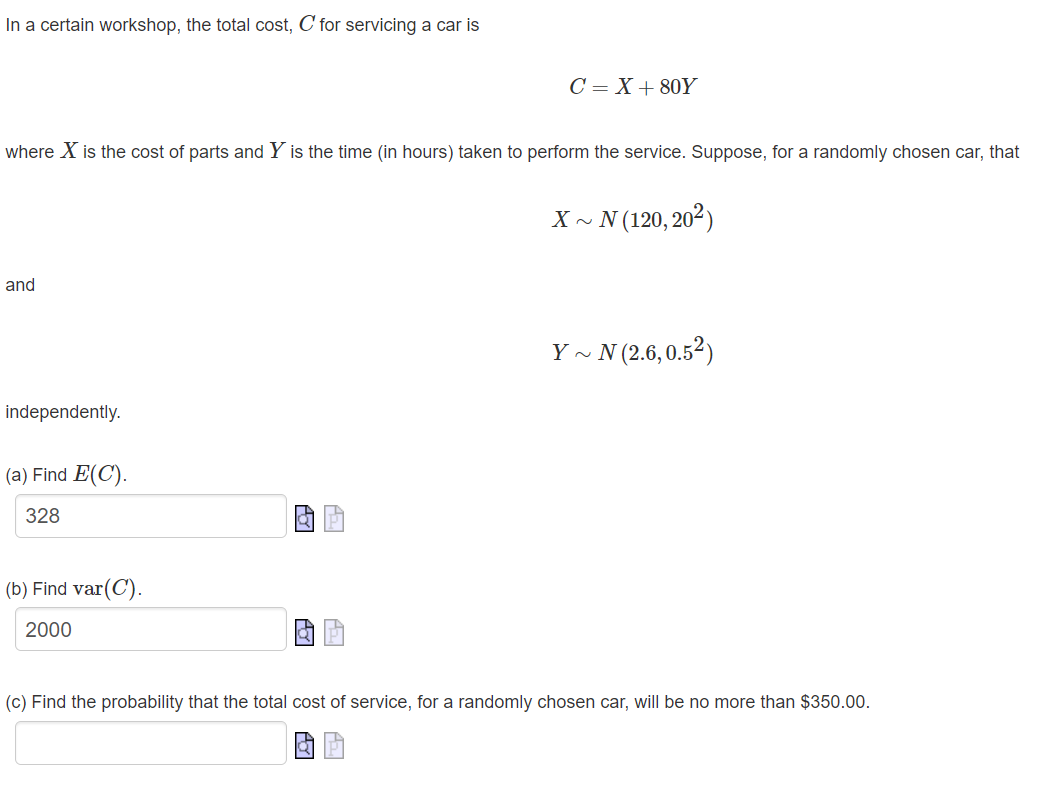Solved In a certain the total cost, C for