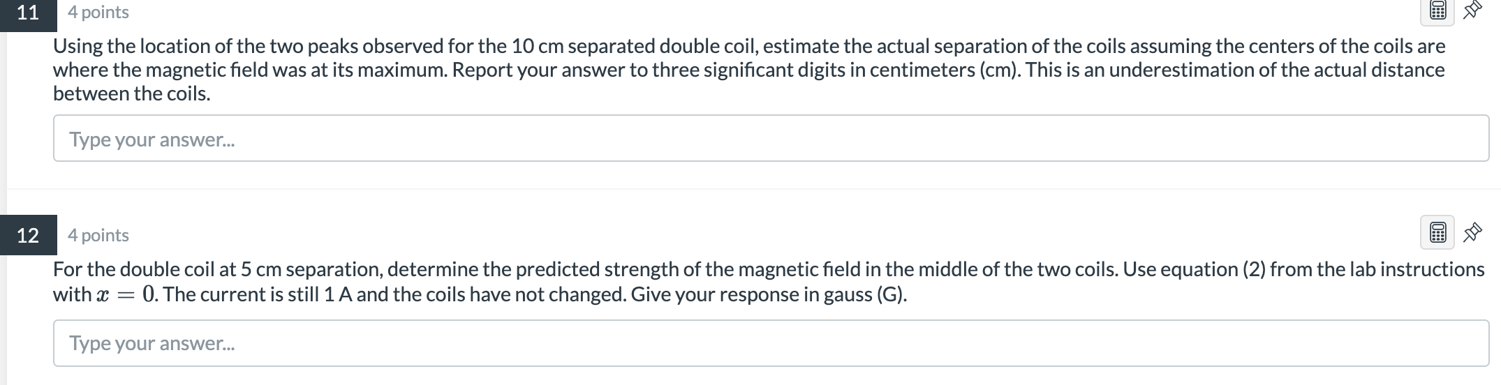 11 4 points Using the location of the two peaks | Chegg.com