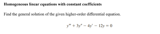 Solved Homogeneous linear equations with constant | Chegg.com
