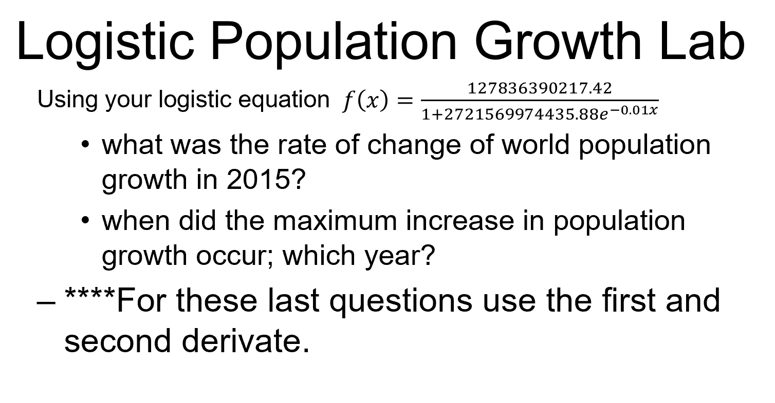 Solved Logistic Population Growth Lab Using your logistic