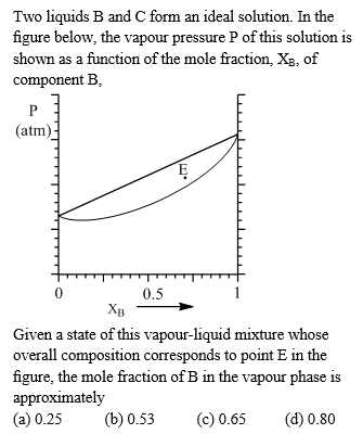 Solved Two liquids B and C form an ideal solution. In the | Chegg.com