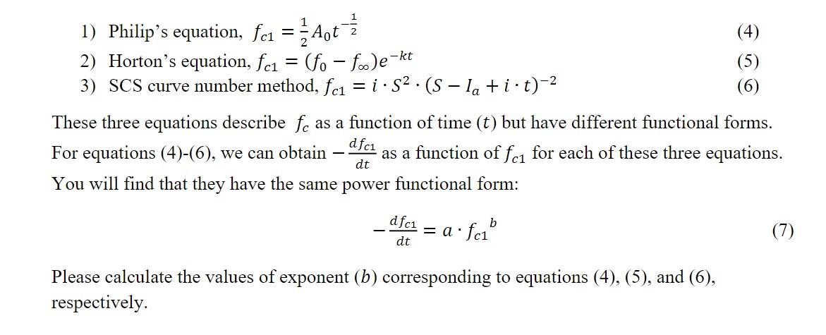 -kt 1) Philip's equation, fan {At (4) 2) Horton's | Chegg.com