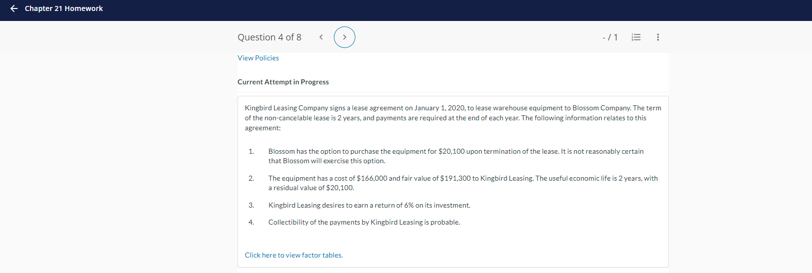 Solved Kingbird Leasing Company signs a lease agreement on | Chegg.com