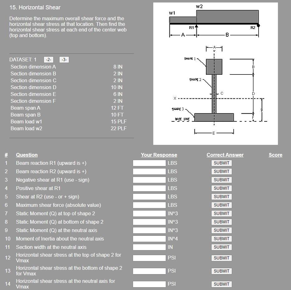 Solved 15. Horizontal Shear Determine the maximum overall | Chegg.com