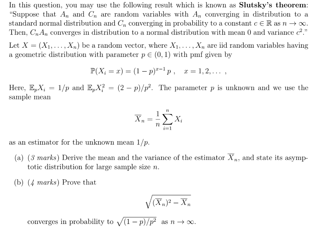 Solved In this question, you may use the following result | Chegg.com