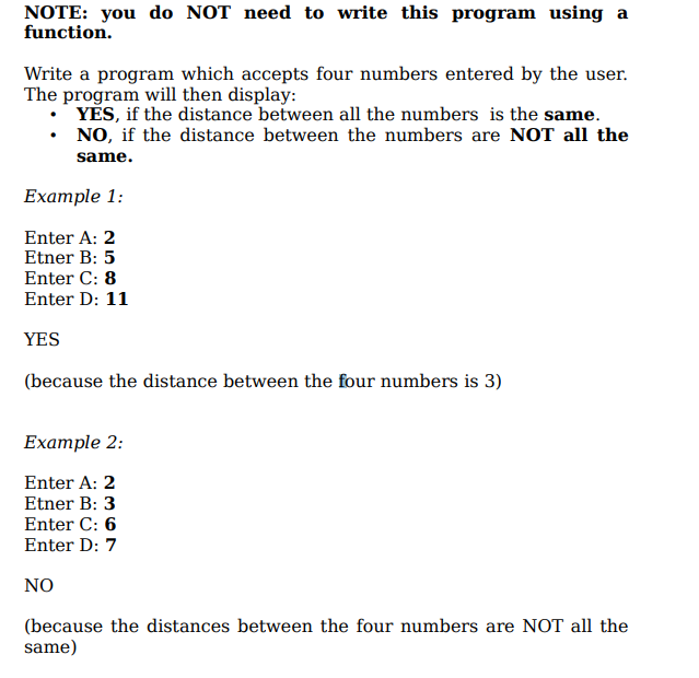 Solved NOTE: you do NOT need to write this program using a | Chegg.com