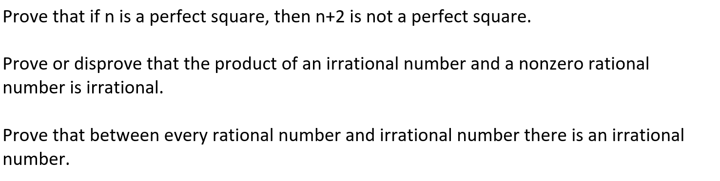 an example of an irrational number is a perfect square