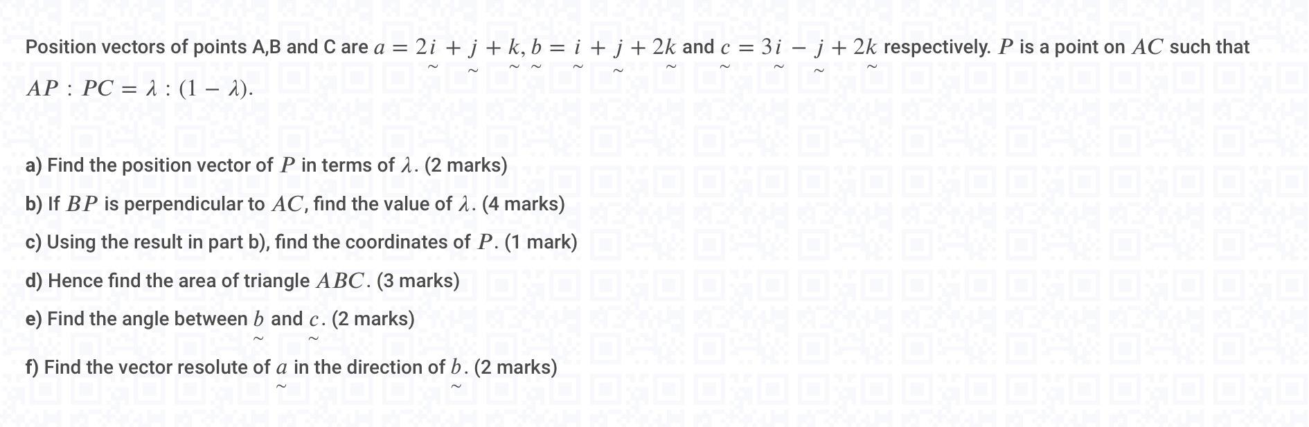 Solved = = Position vectors of points A,B and C are a = 2 i | Chegg.com