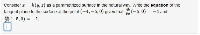 Solved Consider X H Y Z As A Parametrized Surface In The