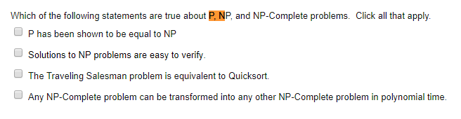 Solved Which of the following statements are true about P. | Chegg.com