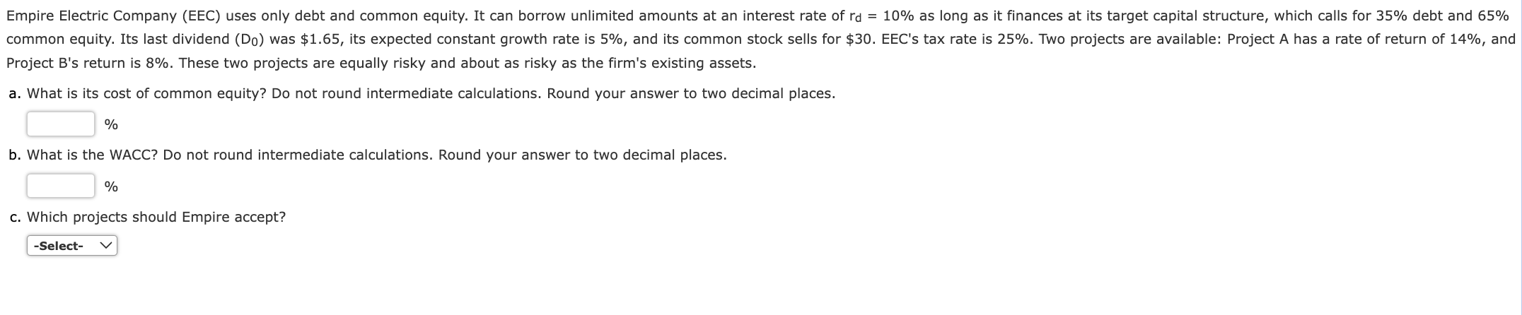 Solved Project B's Return Is 8%. These Two Projects Are | Chegg.com