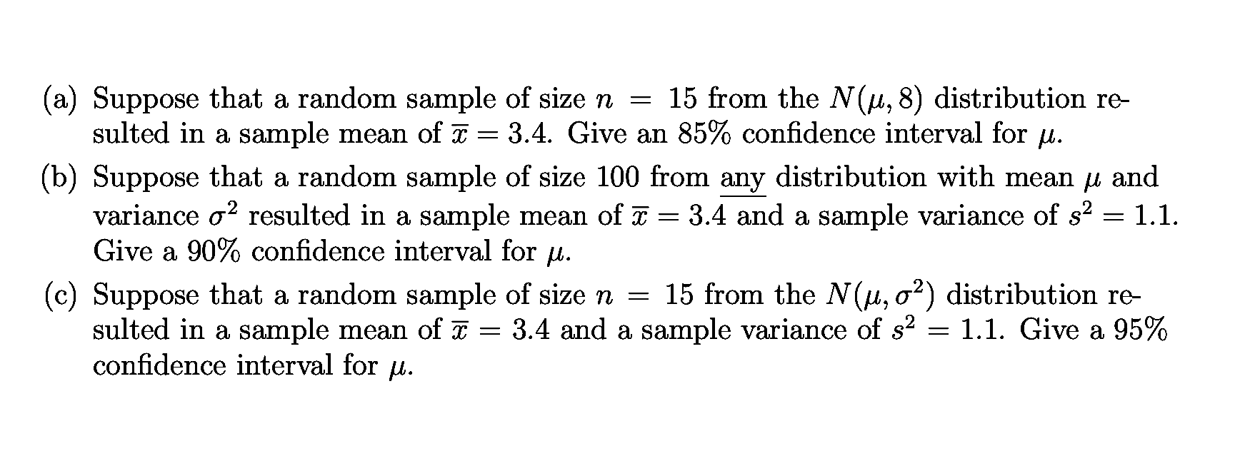 Solved (a) Suppose that a random sample of size n=15 from | Chegg.com