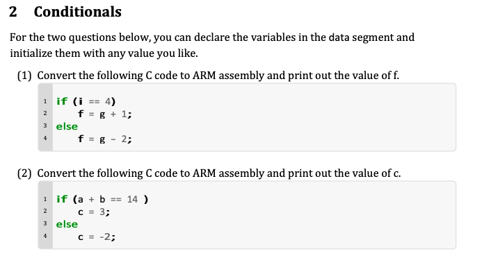 conditional assignment 2