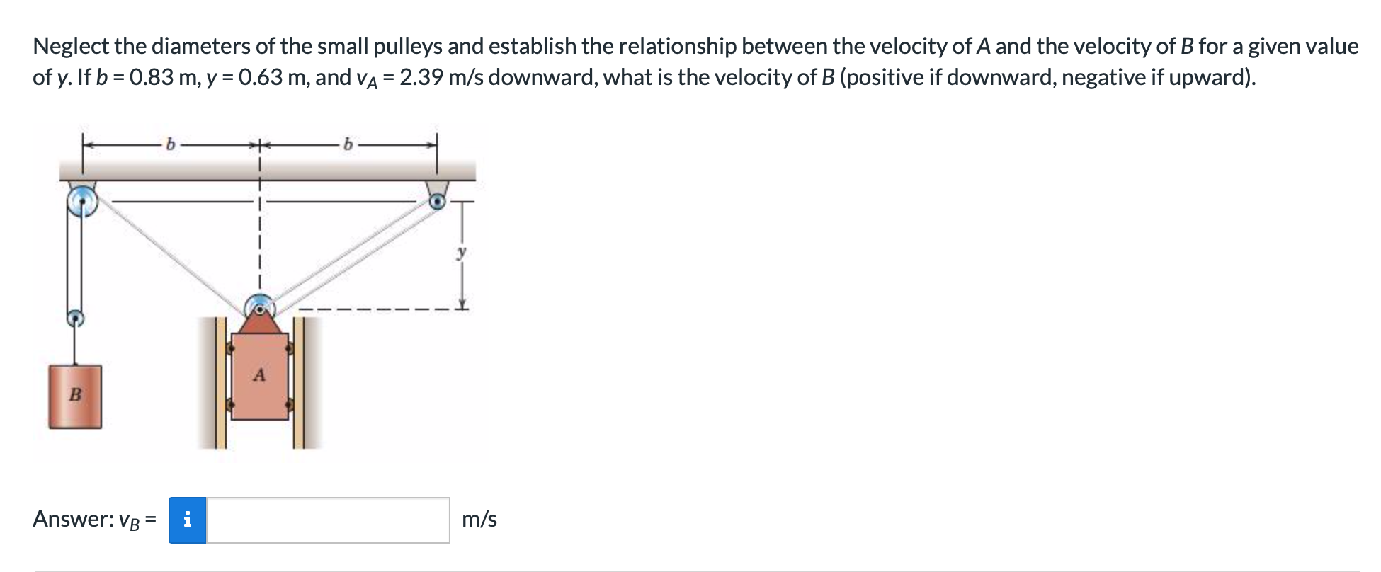 Solved Neglect The Diameters Of The Small Pulleys And Es