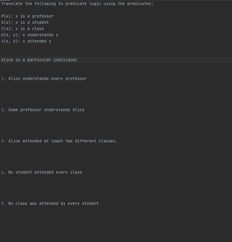 Solved Translate the following to predicate logic using the | Chegg.com