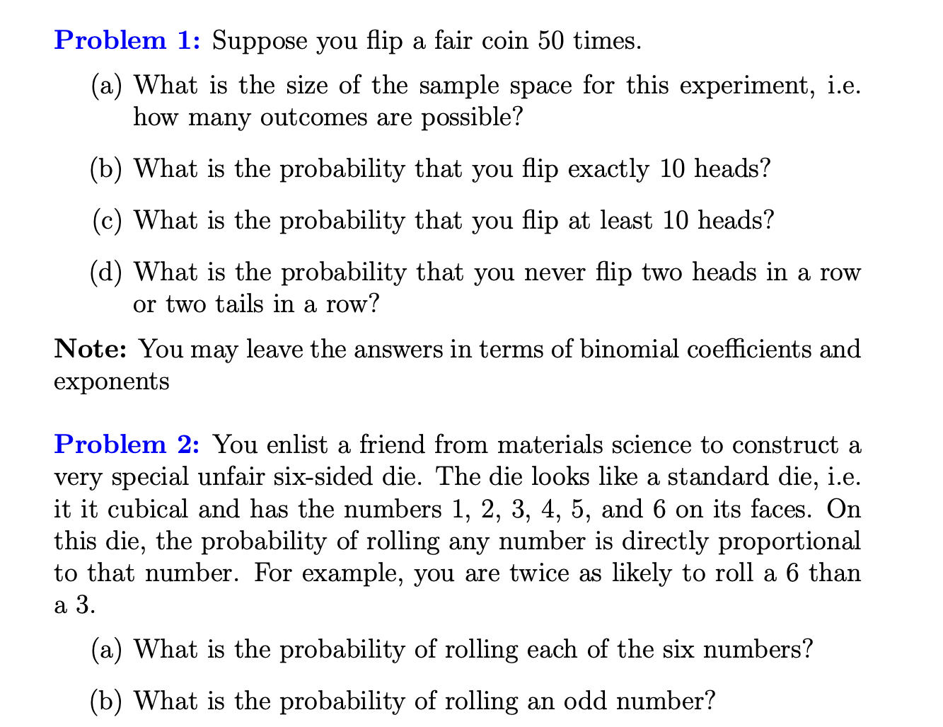 Solved Problem 1: Suppose You Flip A Fair Coin 50 Times. (a) | Chegg.com