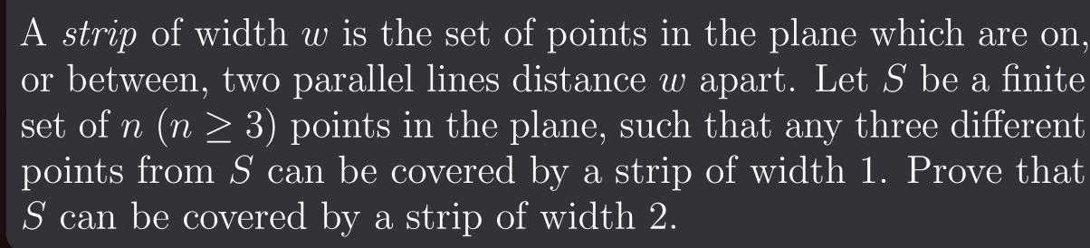 Solved A strip of width w is the set of points in the plane | Chegg.com