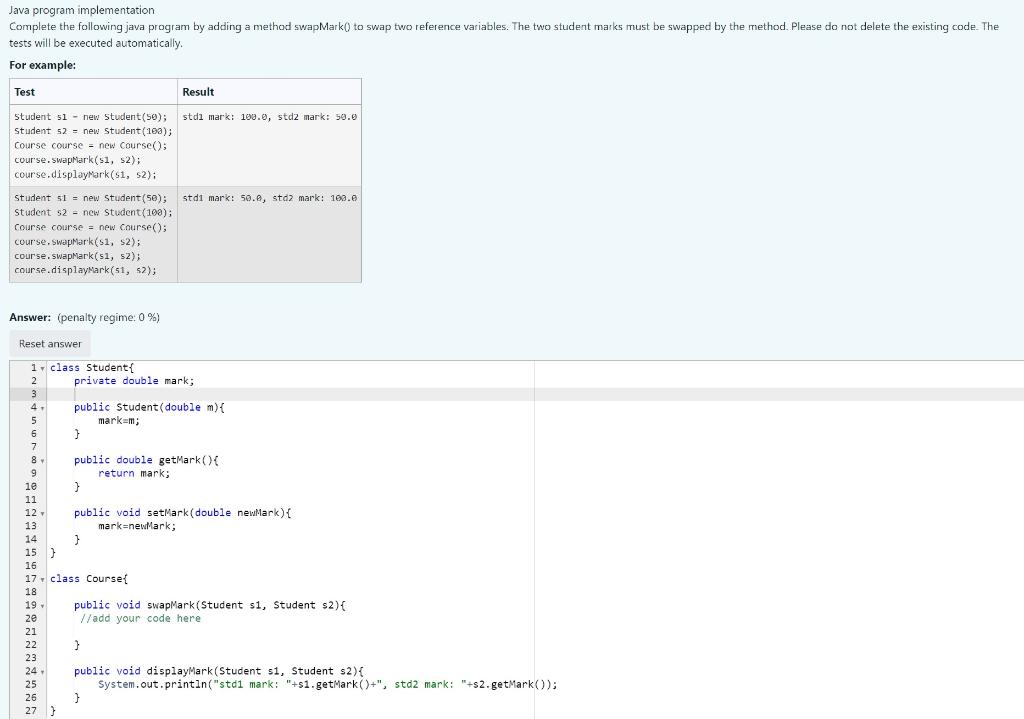 Solved Java program implementation Complete the following | Chegg.com