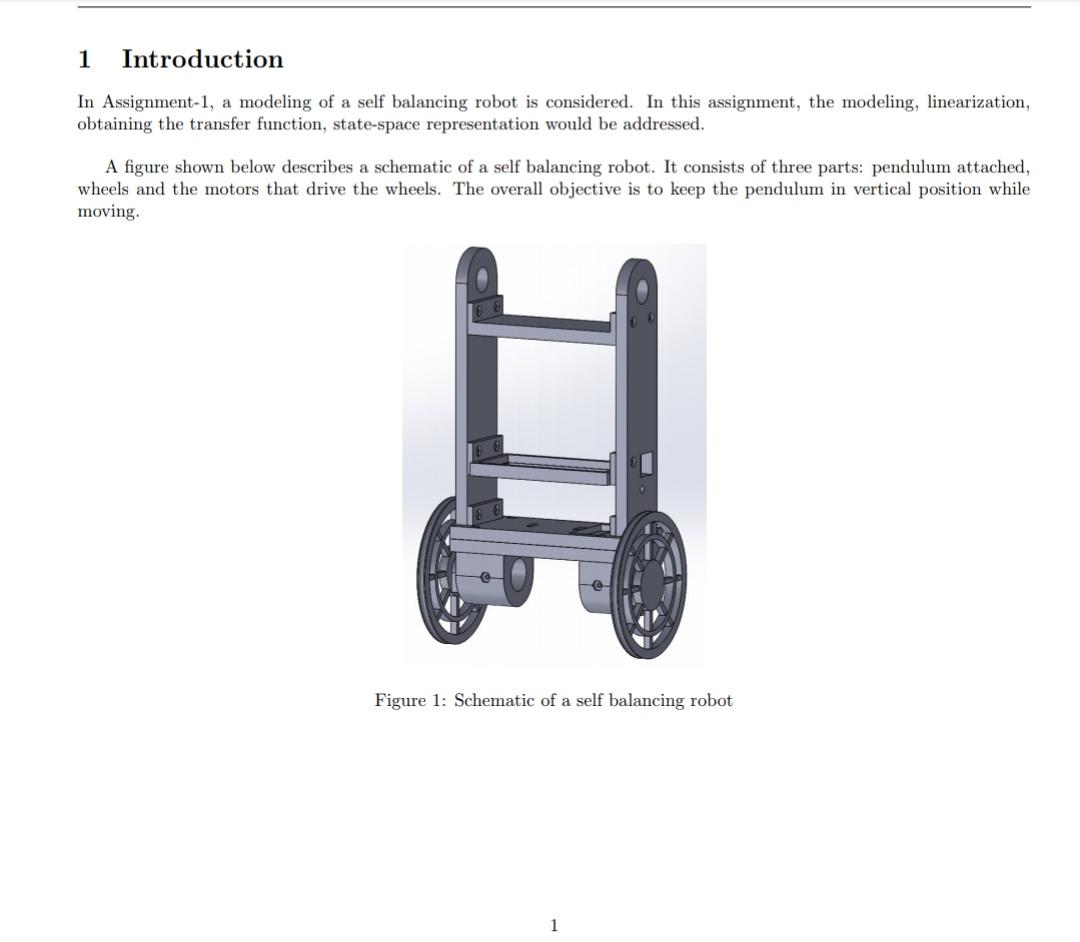 1 Introduction In Assignment-1, a modeling of a self | Chegg.com