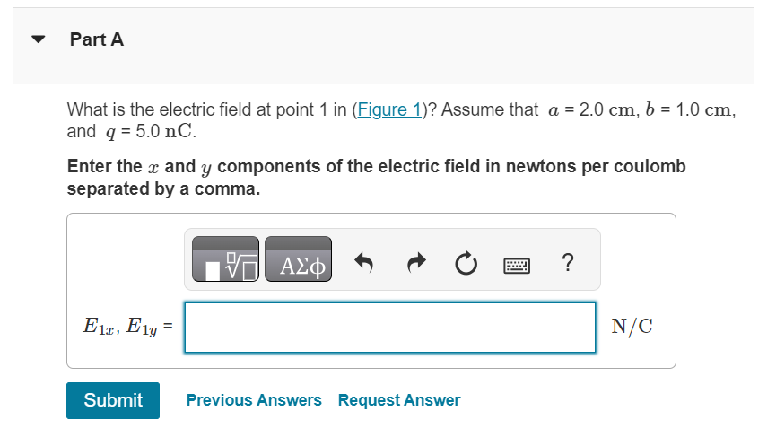 Solved What is the electric field at point 1 in (Figure 1)? | Chegg.com