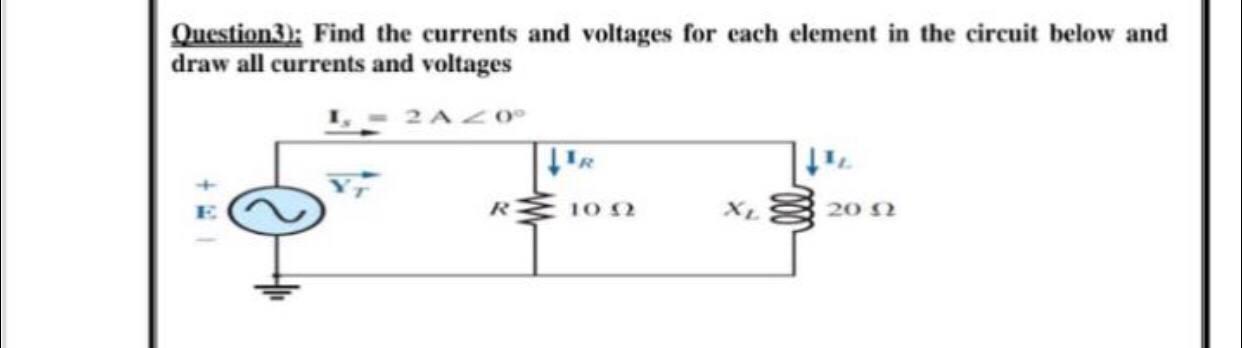 Solved Question3): Find the currents and voltages for each | Chegg.com