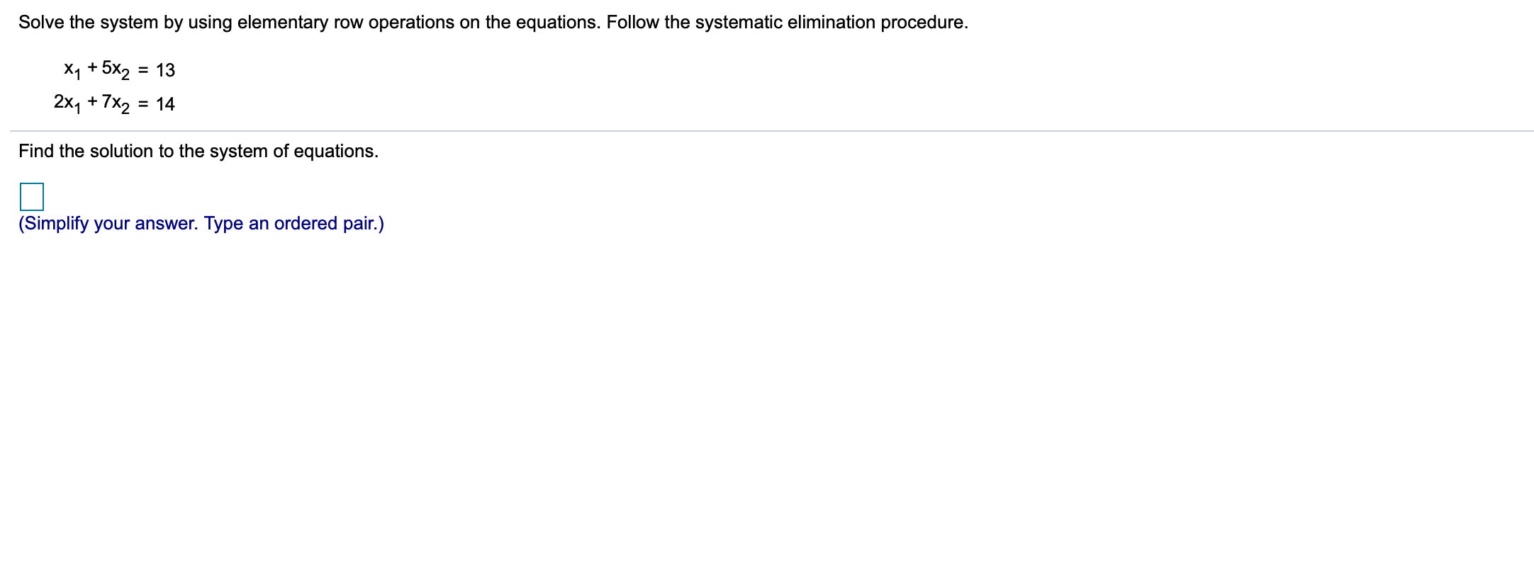 Solved Solve the system by using elementary row operations Chegg