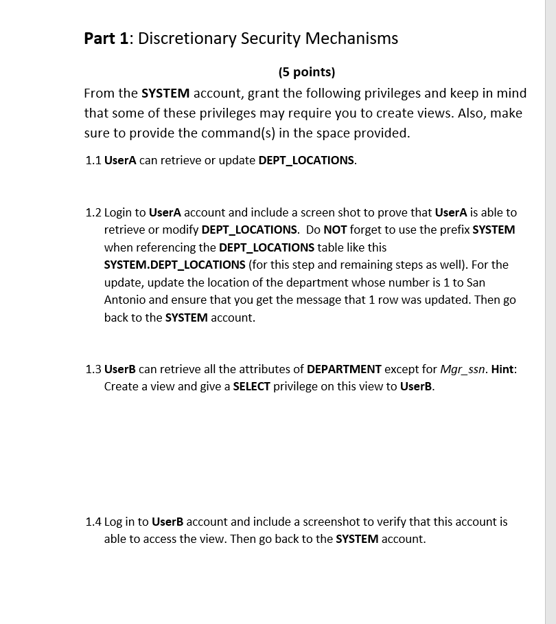 Solved Instructions: Make sure you have Oracle installed on | Chegg.com