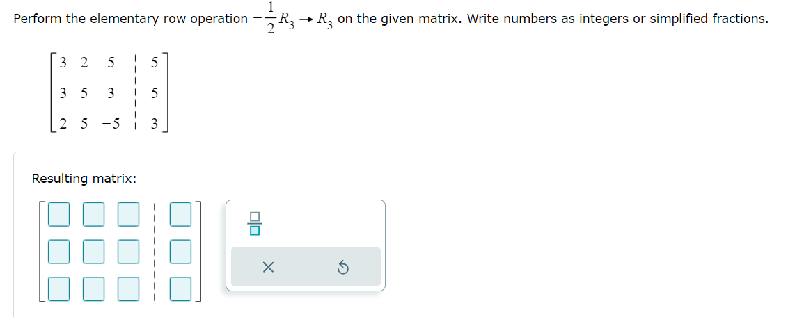 Solved Perform the elementary row operation R R R on the