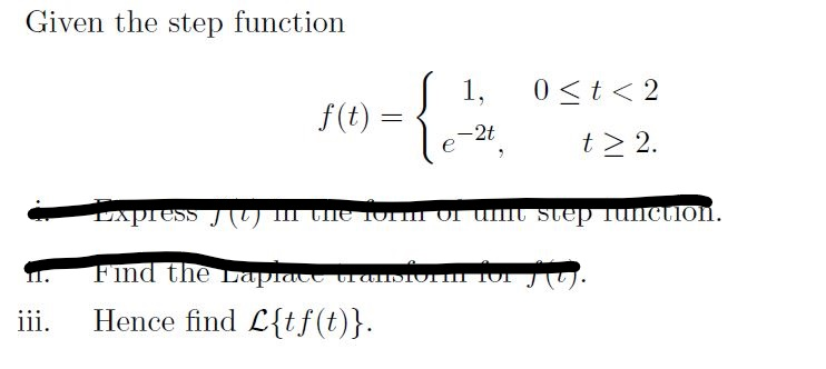 Solved Given the step function 1, 0 2. press TU HI the 100 | Chegg.com