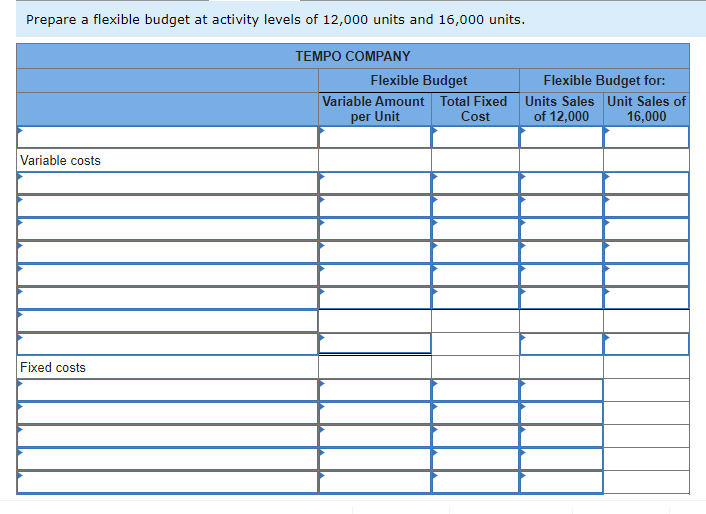 Solved Exercise 8-3 (Algo) Preparing flexible budgets LO P1 | Chegg.com