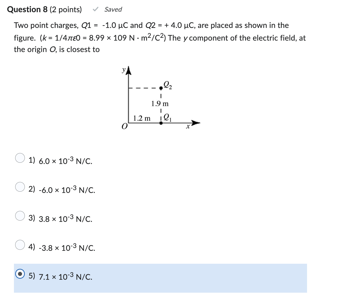 Solved Two Point Charges Q1−10μc And Q240μc Are 2893