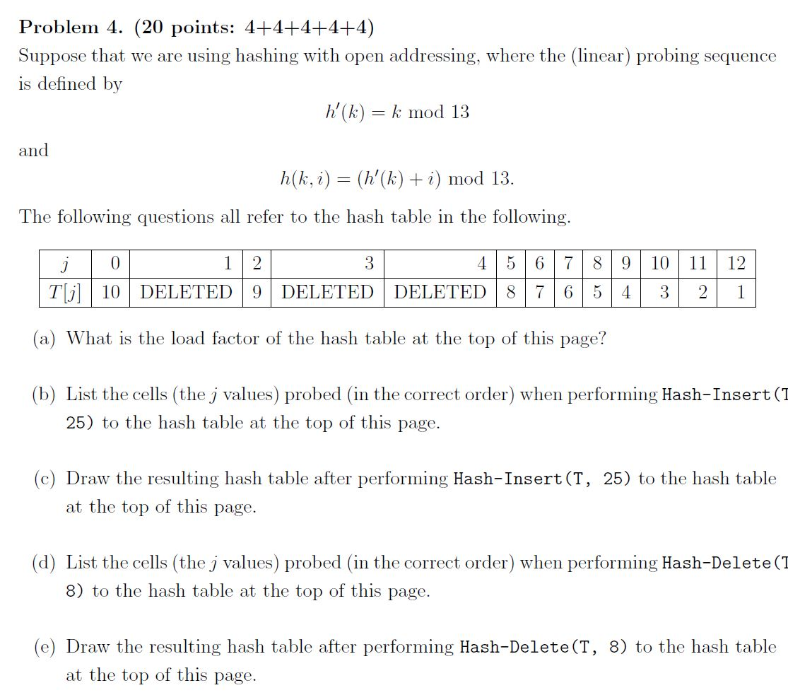 Solved Problem 4. (20 points: 4+4+4+4+4) Suppose that we are | Chegg.com