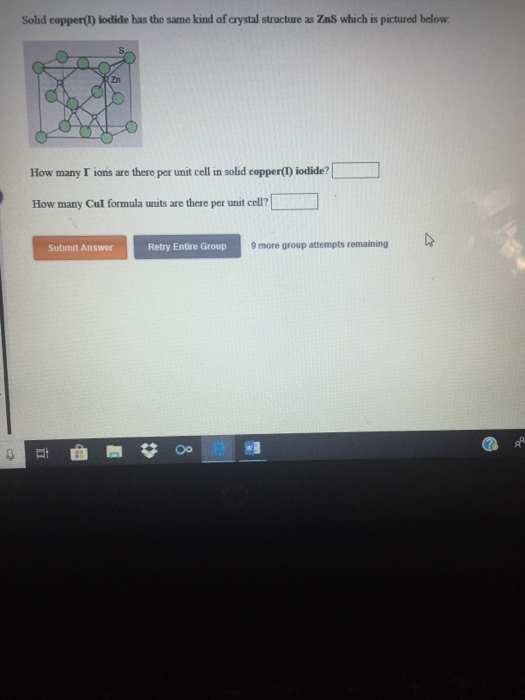Solved Solid copper(I) iodide has the same kind of crystal