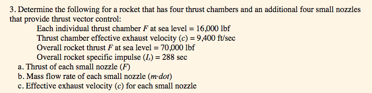 Solved 3. Determine the following for a rocket that has four | Chegg.com