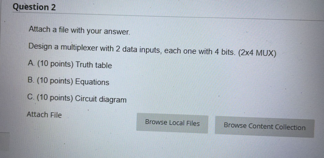 Solved Question 2 Attach a file with your answer. Design a | Chegg.com