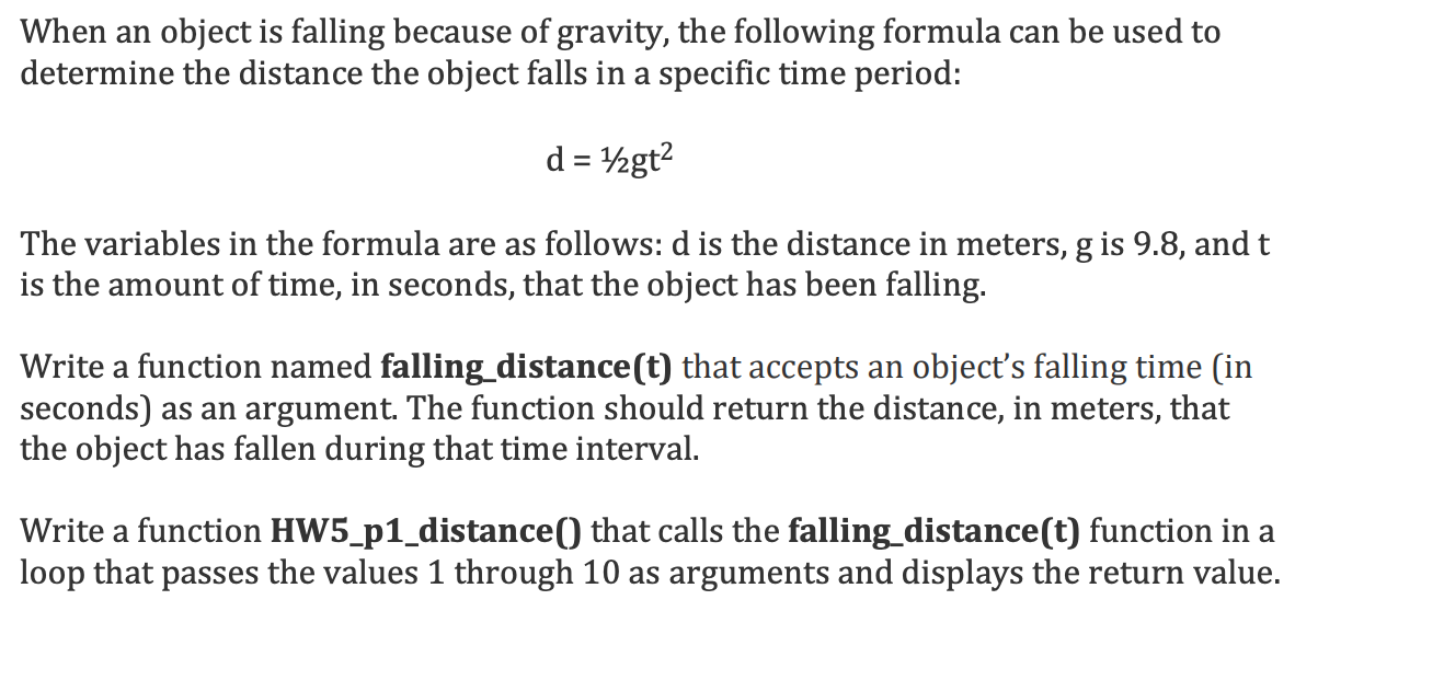 Solved When an object is falling because of gravity, the | Chegg.com