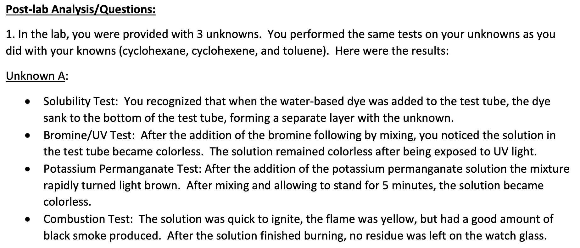 Solved Postlab Analysis/Questions 1. In the lab, you were