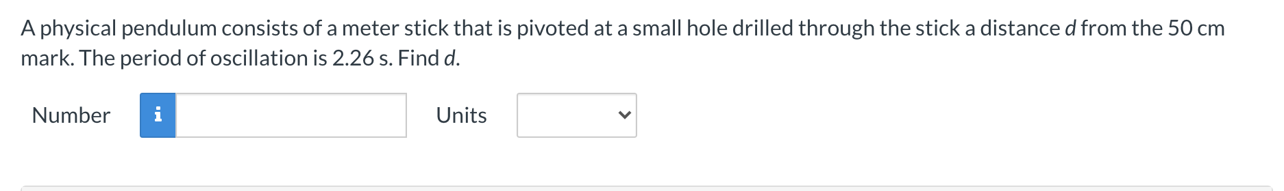 Solved A Physical Pendulum Consists Of A Meter Stick That Is Chegg Com   Php5BqSPV