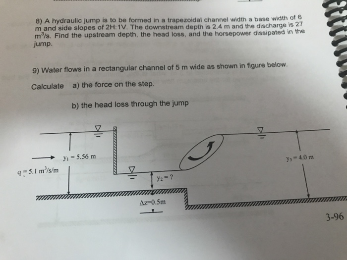 Solved 8) A hydraulic jump is to be formed in a trapezoidal