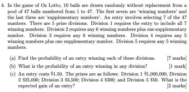 Division 3 clearance lotto