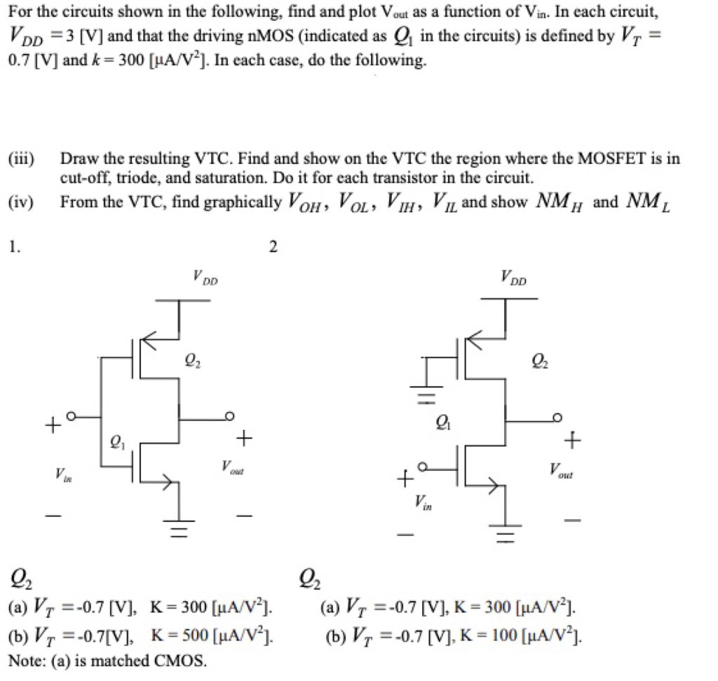 For the circuits shown in the following, find and | Chegg.com