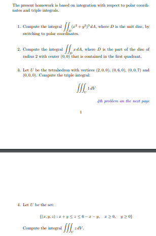 Solved The present homework is based on integration with | Chegg.com