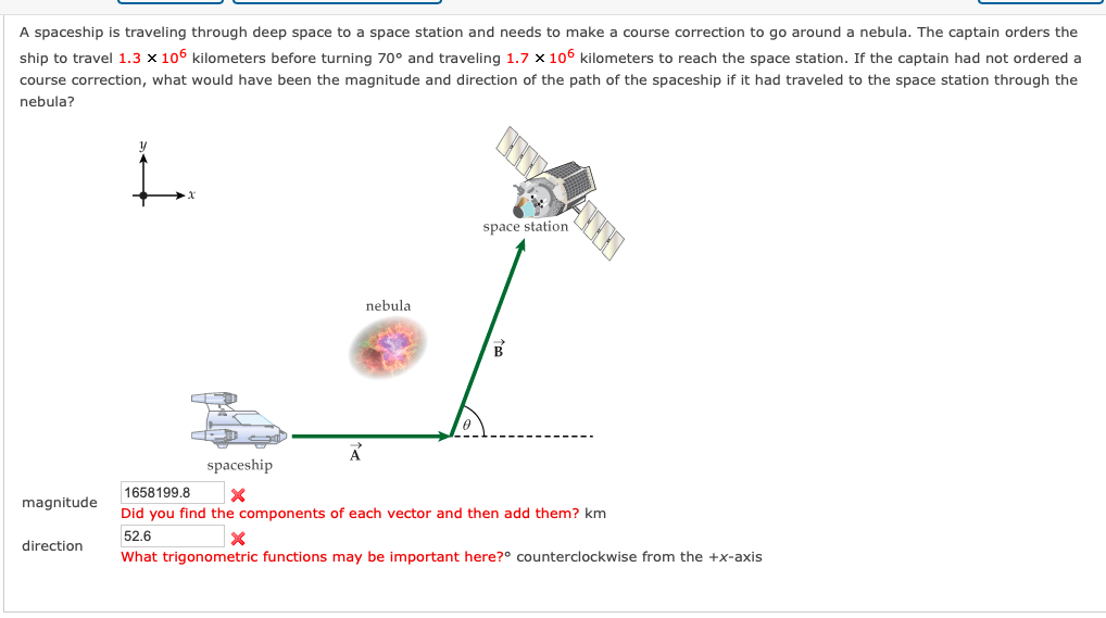 Solved A Spaceship Is Traveling Through Deep Space To A | Chegg.com